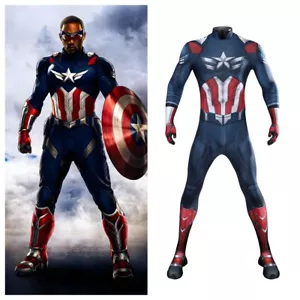 Captain America 4 Brave New World Sam Wilson Cosplay Costume Jumpsuit Zenta - Picture 1 of 23