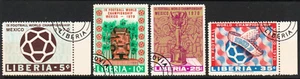 LIBERIA Soccer, a set of CTO stamps - Picture 1 of 1