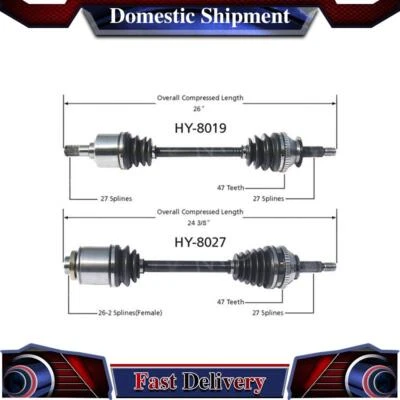 2X TrakMotive Front Left Right CV Axle Joint Shaft For 2002-2005 Hyundai Sonata Foto 1 de 3