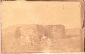 RPPC "A Homesteader's Shack" View of Sod House on the Plains 1919 - Picture 1 of 2