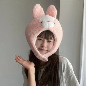 Rabbit Ear Hat Soft Headdress Funny Animal Hat for Winter Halloween Holiday - Picture 1 of 4