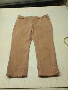 J. Jill Authentic Fit Cropped Denim Jeans Women’s Size 14 Brown Frayed Hem - Picture 1 of 5