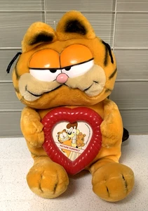 Cornice portafoto cuore rosso peluche Garfield by Dakin 12" 1981 "Picture Purrfect" - Foto 1 di 3