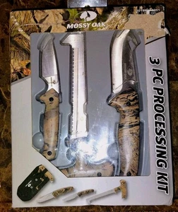 MOSSY OAK 3-teiliges Verarbeitungsset Messerset mit Nylonscheide & Camo-beschichteten Griffen - Bild 1 von 6