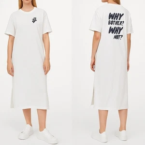 UNIQLO UT X VERDY weißes T-Shirt Midikleid Größe Small Rundhalsausschnitt Grafik Freizeit - Bild 1 von 12
