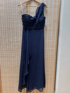 David’s Bridal Marine Blue Bridesmaids Dress Size 8 Prom Dress Long Formal - Picture 1 of 6