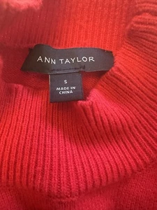 Ann Taylor rot A/Linie ausgestellt Urlaub adrett Cocktail Strick Poly/Rayon Maxikleid S - Bild 1 von 9