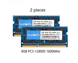 Laptop Memory Ram 16GB ( 2X8GB) DDR3 1600MHz PC3-12800S 2RX8 SODIMM 1.5V Non-ECC - Picture 1 of 2