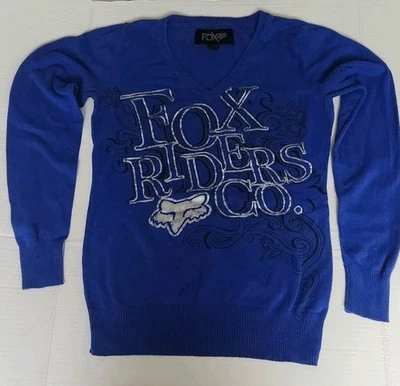 Y2K Fox Racing Womens XS Sweater Fox Riders Co Vintage Long Sleeve - Image 1 of 4