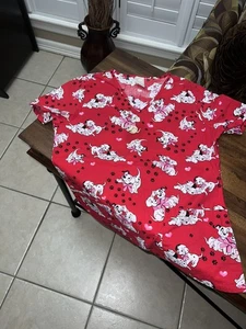 Disney 101 Dalmatians Women's Size XL Scrub Top - Picture 1 of 6