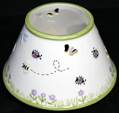 Yankee Candle Ceramic LRG Jar Candle Shade Bees Butterflies Dragonflies Ladybugs - Image 1 of 4