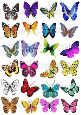 Schmetterlinge eßbar Muffin Tortenaufleger Tortenbild Geburtstag Party Deko 3D - Bild 1 von 4