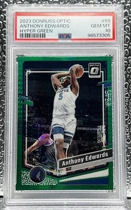 PSA 10 GEM 💎 2023-24 Optic Green Hyper Prizm #59 Anthony Edwards 🔥 Pop 4 - Picture 1 of 5