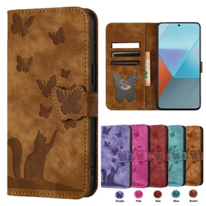 Magnetic Leather Card Flip Wallet Case For Redmi 13C 12 A3 Note 13 Xiaomi 14 13T - Picture 1 of 26