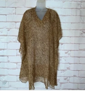 Patti J Leisure Animal Print Swim cover Kaftan OSFM NWT - Picture 1 of 11