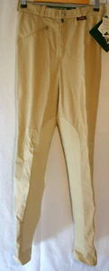 HORKA Trunierhose Reithose Kinder 3/4 Besatz Leder beige Gr 176 Baumwolle Lycra - Bild 1 von 5