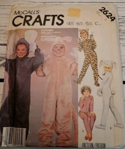 UNCUT McCall's Costume Pattern 2624 Child Size 4 MOUSE TIGER BUNNY w/Ears - Picture 1 of 2