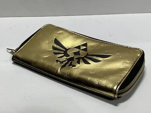 Legend of Zelda Legend Hyrule Crest Logo Black and Gold Zip Around Clutch Wallet - Picture 1 of 10