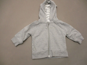 Hanna Andersson Size 3-6 mos Kids Gray 100% Cotton Full Zip Hoodie 5BL12