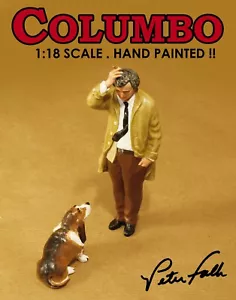 1:18 FIGURE COLUMBO and DOG . PETER FALK PAINTED WELLY SOLID MINICHAMPS - Imagen 1 de 8