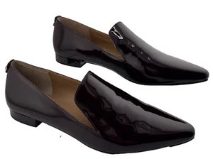 Calvin Klein Women’s Elin Oxblood Patent Leather Pointed Shoes Flats Sz 6 M - Afbeelding 1 van 11