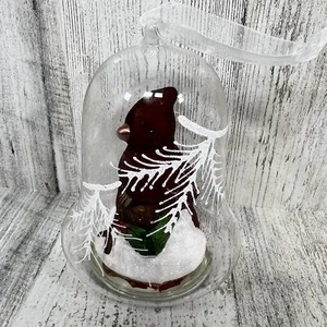 Roman Inc LED Light Up Cardinal Bell Shaped Glass Christmas Ornament #34183 NEW - Picture 1 of 8