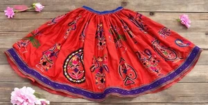 Ethnic Gypsy Kuchi Tribal Belly Dance Boho Embroidery India Banjara Rabari Skirt - Picture 1 of 6