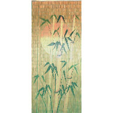 Bamboo54 Orange Sun Bamboo Silhouette Outdoor Curtain Green