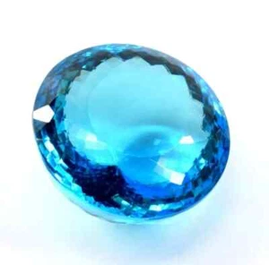 Natürlicher großer Blautopas Rundschliff 400 kt brasilianischer zertifizierter loser Edelstein - Bild 1 von 5