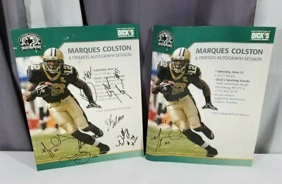 Marques Colston Signed 2008 Poster Willie Colon Steelers Autographs Auto Lot - Image 1 of 4