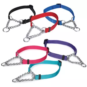 Cadena Cuello de Perro Martingala Estilo Estrangulamiento Control Seguro Entrenamiento Elige Color y Tamaño - Imagen 1 de 26
