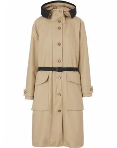 Women Burberry Coat Belted Honey Hooded Casual Size US0 - Picture 1 of 17