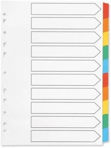 Q-Connect A4 10-Part Mylar Divider Multi-Colour Euro Punched Index Page X 4 - Picture 1 of 1