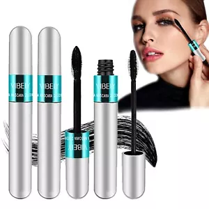 Vibely Mascara 5X Longer Waterproof, 2 In 1 4D Silk Fiber Lash Mascara, Lash Cos - Picture 1 of 8