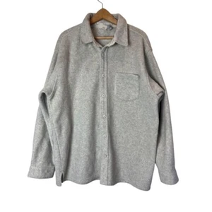 Vintage Cherokee fleece button up mens size large gray long sleeve shacket - Picture 1 of 7