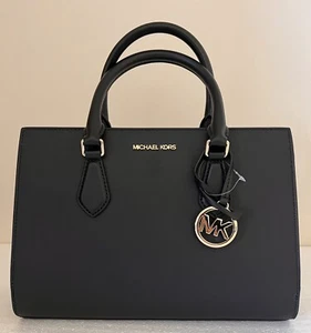 MICHAEL KORS SHEILA MEDIUM TRIPLE COMPARTMENT SATCHEL SHOULDER BAG MK GOLD BLACK - Imagen 1 de 16