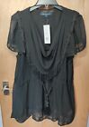 French Connection Black Blouse Top Tassels BNWT Size UK16