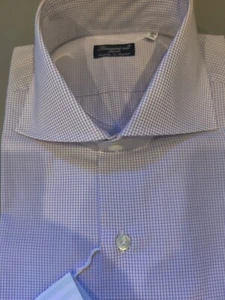 Finamore Napoli Shirt komplett handgefertigt kleiner Graph helllila - Bild 1 von 3