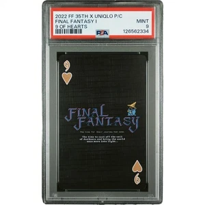 2022 FINAL FANTASY 35TH X UNIQLO CARTAS 9 OF HEARTS FINAL FANTASY I PSA 9 - Imagen 1 de 2