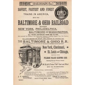 Baltimore & Ohio Railroad Antique Print Advertisement New York Philadelphia - Picture 1 of 1