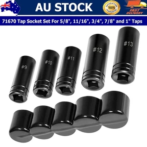 71670 Large Tap Socket Set for 5/8", 11/16", 3/4",7/8" & 1" Taps 1/2" Drive,5Pcs - Picture 1 of 11