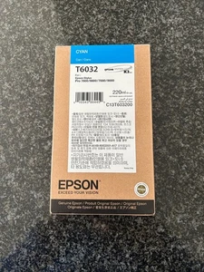 Oryginalny wkład atramentowy Epson T6032 Cyan 220ml WYGASŁ - Zdjęcie 1 z 3
