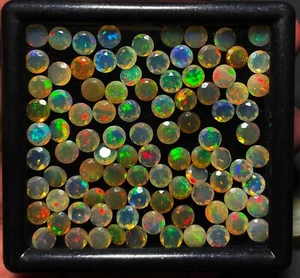 Natural Good Quality Ethiopian Opal Round Cut Loose Gemstone 33 Pcs 5 MM 10 CT - Picture 1 of 5
