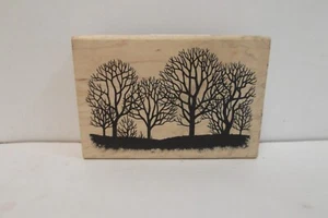 Inkadinkado Rubber Stamp Tree Silhouette Landscape Scene Maker Nature Outdoors - Picture 1 of 3