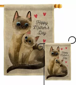 Kätzchen Muttertag Sackleinen Garten Flagge Familie Mutter klein Geschenk Hof Haus Banner - Bild 1 von 19