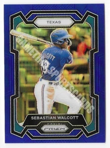 Tarjeta numerada Panini Prizm 2024 azul #112 Sebastian Walcott/199 Texas Rangers - Imagen 1 de 2