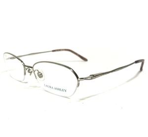 Laura Ashley Eyeglasses Frames Blythe Silver Oval Half Rim Floral 52-16-135 - Picture 1 of 13