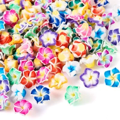 120 piezas cuentas de plumeria de flores 3D hechas a mano de arcilla polimérica para manualidades hágalo usted mismo 15 ~ 16 x 7 ~ 8 mm Foto 1 de 4