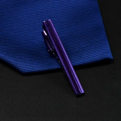 Men’s Colorful Tie Clip Wedding Party Business Necktie Metal Tie Clasp - Image 1 of 4
