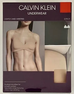 Neu Calvin Klein Unterwäsche Damen leicht gefüttert kabellos 2er-Pack-BH groß L - Bild 1 von 3